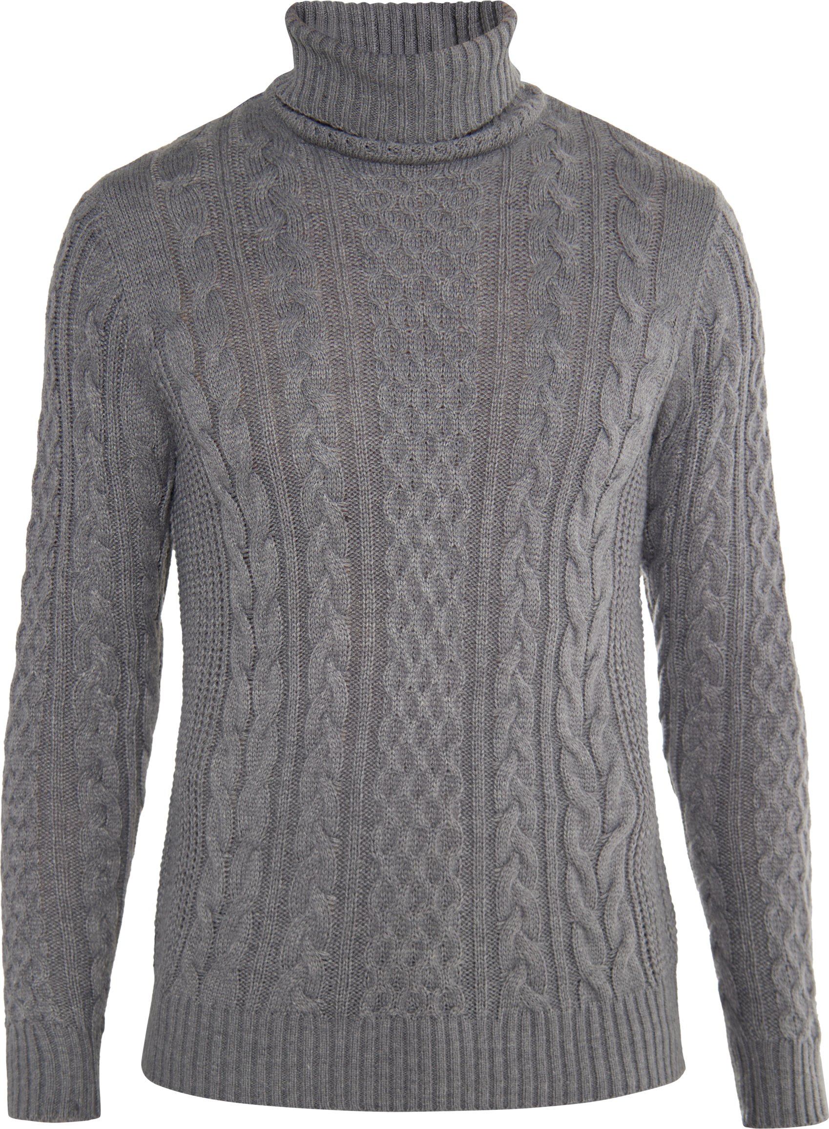 Mo Pullover mit Zopfstrick Herren Grau Melange