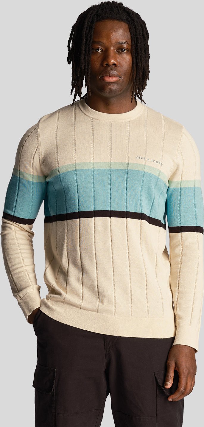 Thumbnail - Lyle & Scott Herren Volley Stripe Strickpullover in Sesam