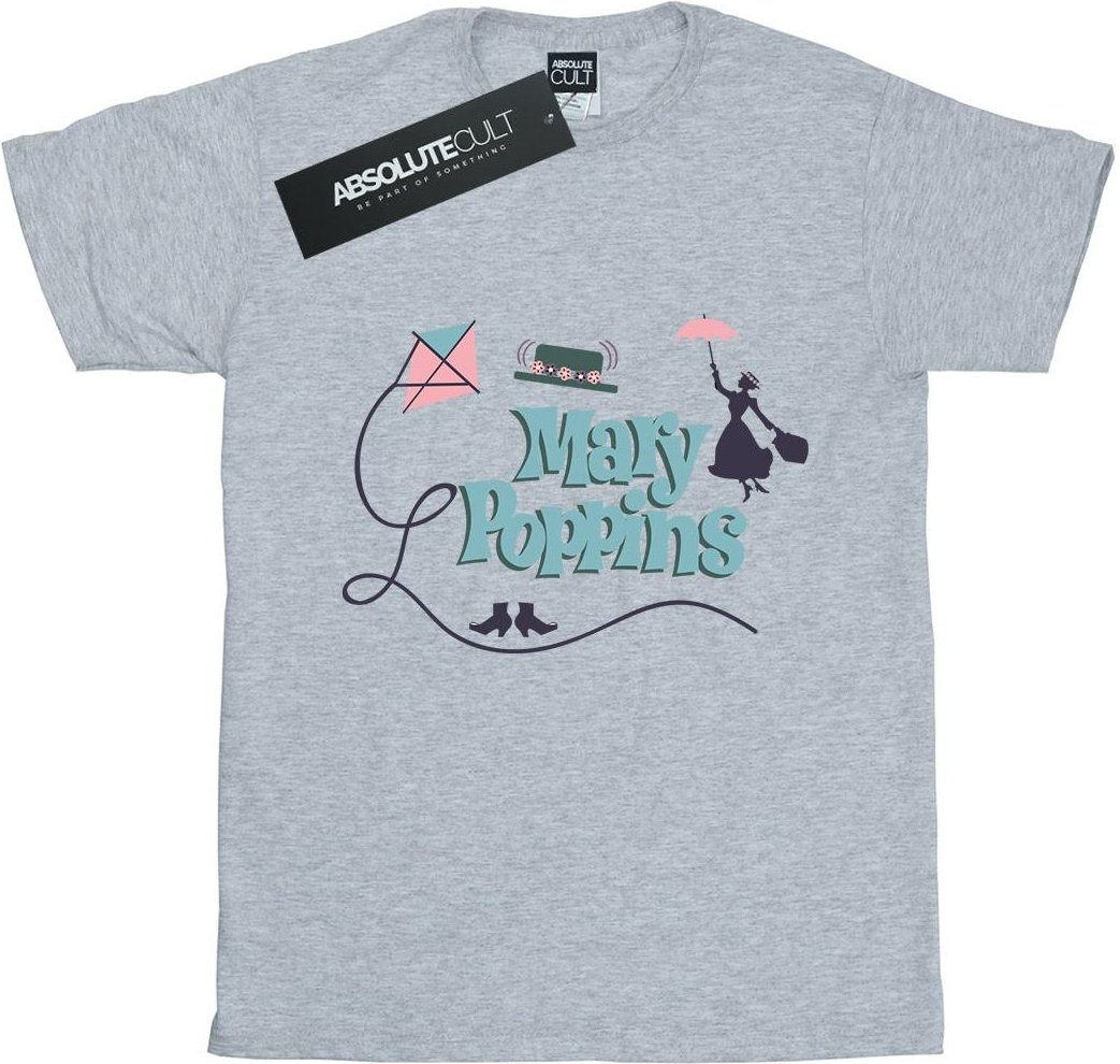 Disney - "Mary Poppins Logo" T-Shirt für Herren (Grau)
