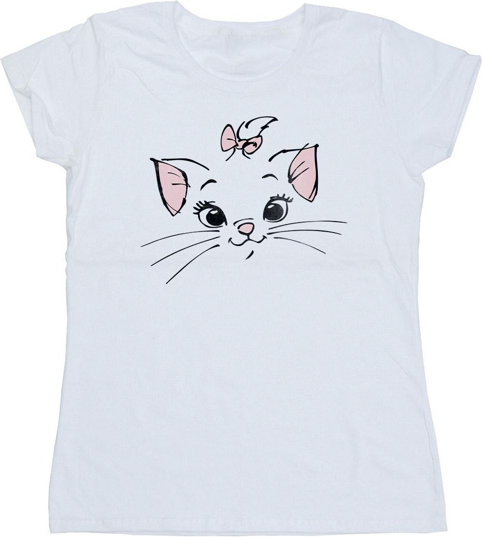 Disney - "Classics Marie Face Pocket" T-Shirt für Damen (Weiß)