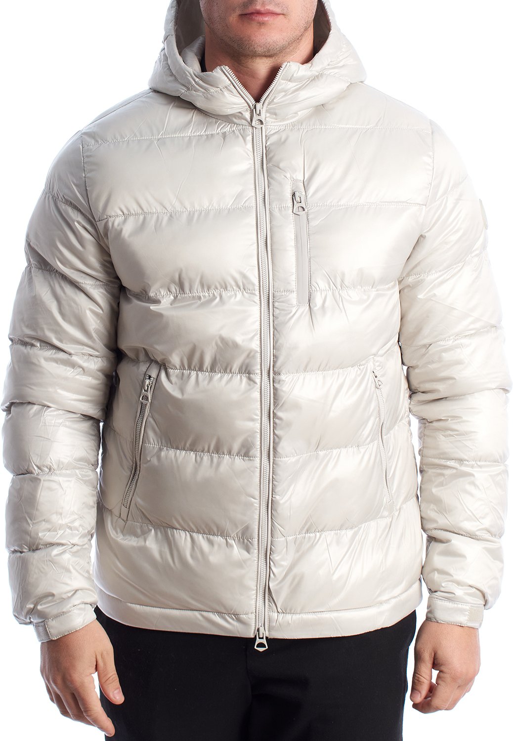 Herren gefütterte Jacke mit Kapuze 66512