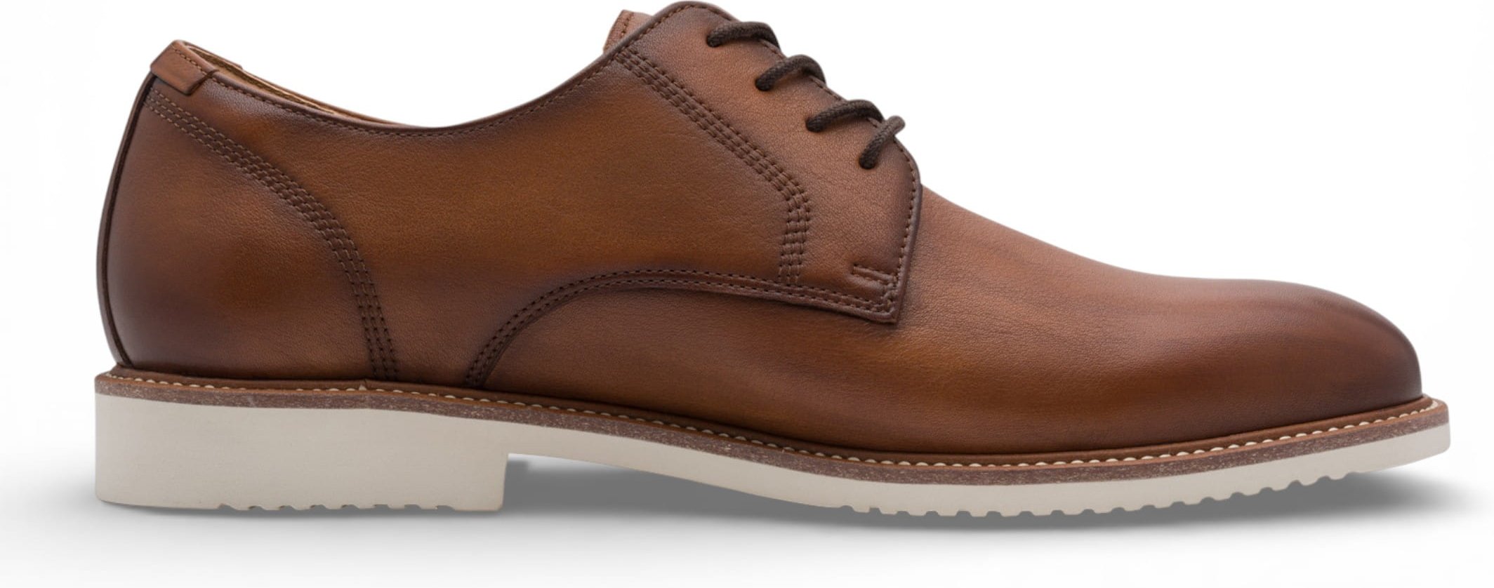 Tamaris Herren-Derbyschuhe aus cognacbraunem Leder mit schlichter Zehenpartie