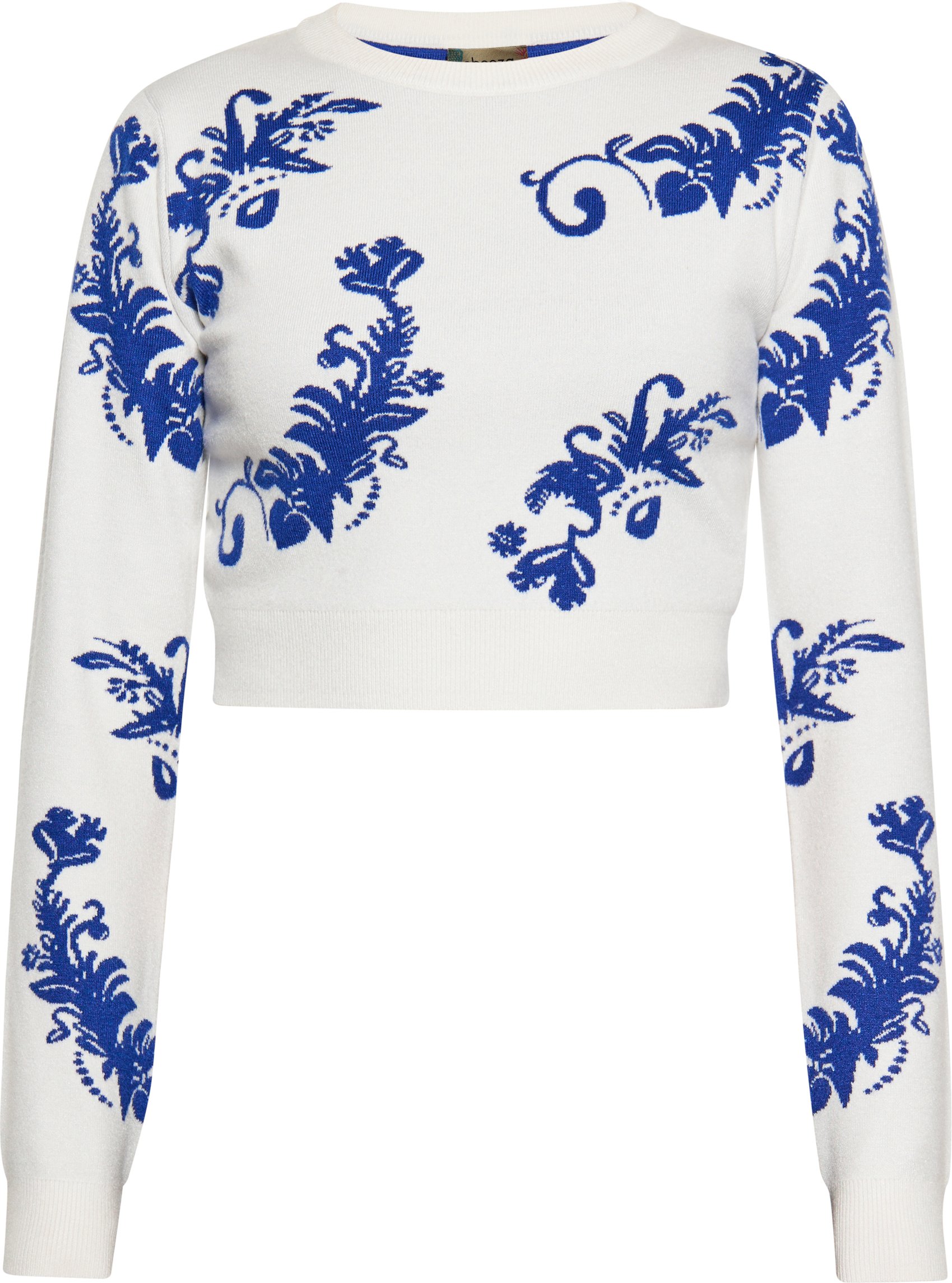 Thumbnail - Mymo Pullover Frauen Wollweiss Blau