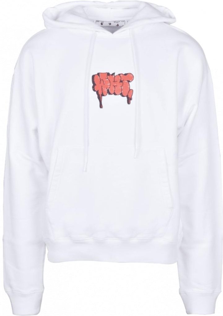 Off-White Graffiti Farbe Logo Weiß Hoodie