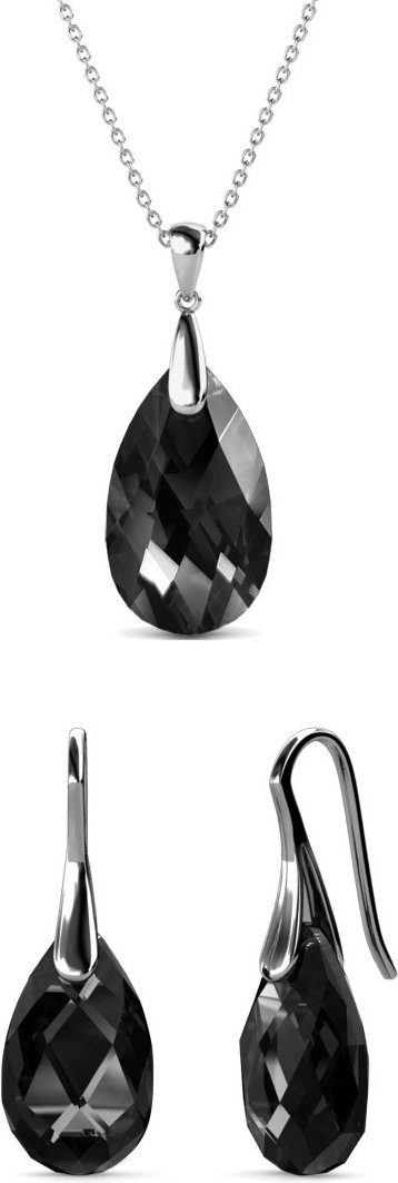 Teardrop-Haken-Sets - Silber und Schwarz