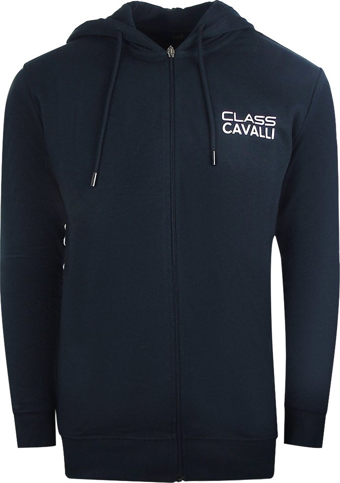 Thumbnail - Marineblauer Cavalli Class Reverse Logo Kapuzenpullover mit Rei�verschluss