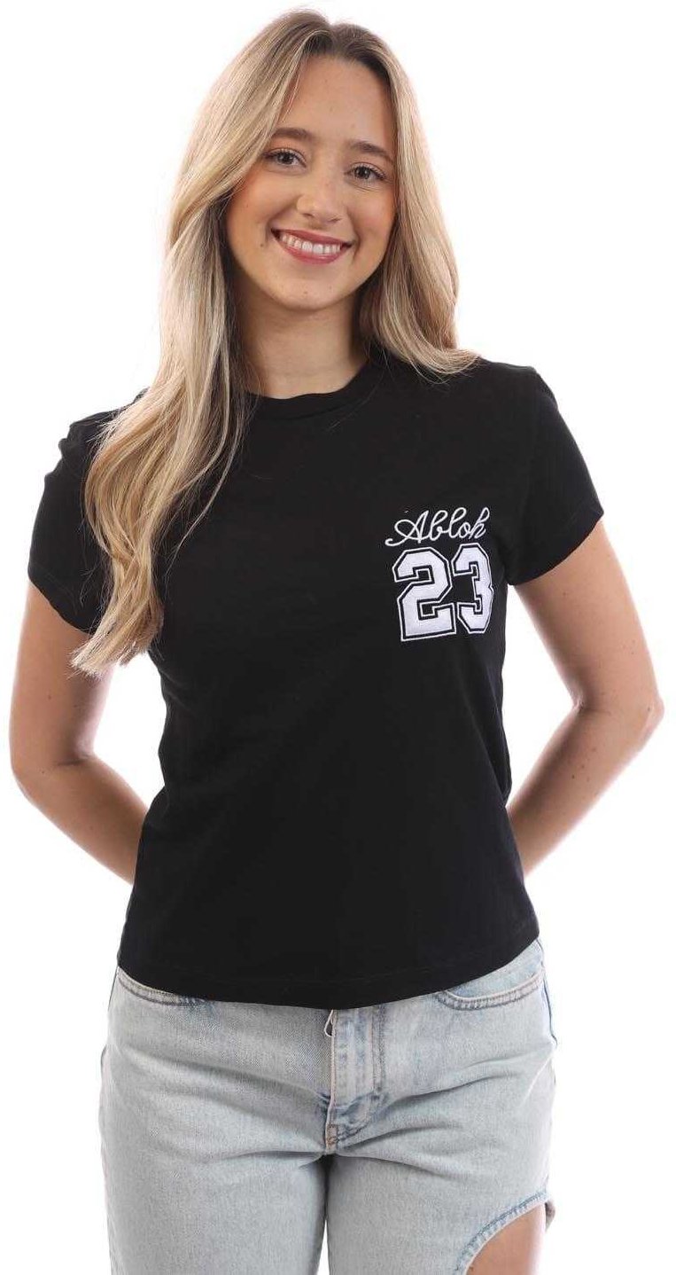 Off White - T-Shirt für Damen, Anliegend (Schwarz/Weiß)