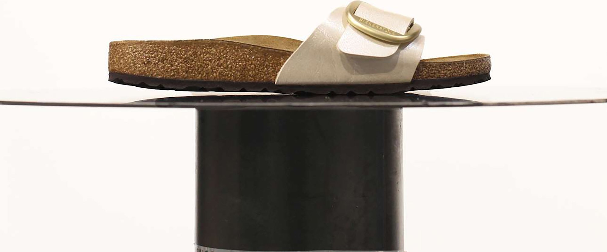 Birkenstock Madrid Beige Slipper Mit Großer Schnalle