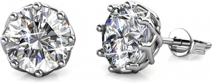 Lilien-Ohrringe - Silber und Kristall