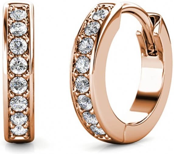 Kreisring-Ohrringe - Rose Gold und Kristall