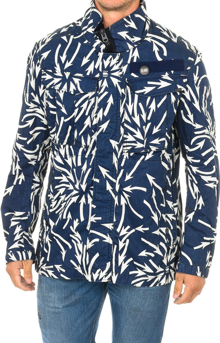 Thumbnail - Überhemd Jacke mit Reißverschluss und Knöpfen Verschluss D01813 Mann