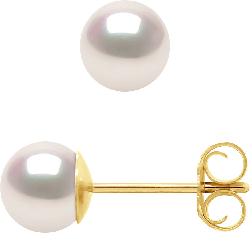 DIADEMA - Ohrringe - Gelbgold und japanische Akoya-Zuchtperle