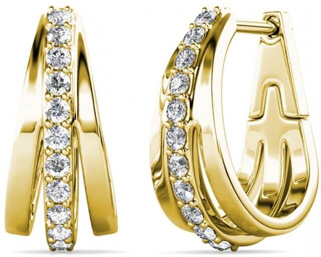 Aurielle Reif-Ohrringe - Gold und Kristall