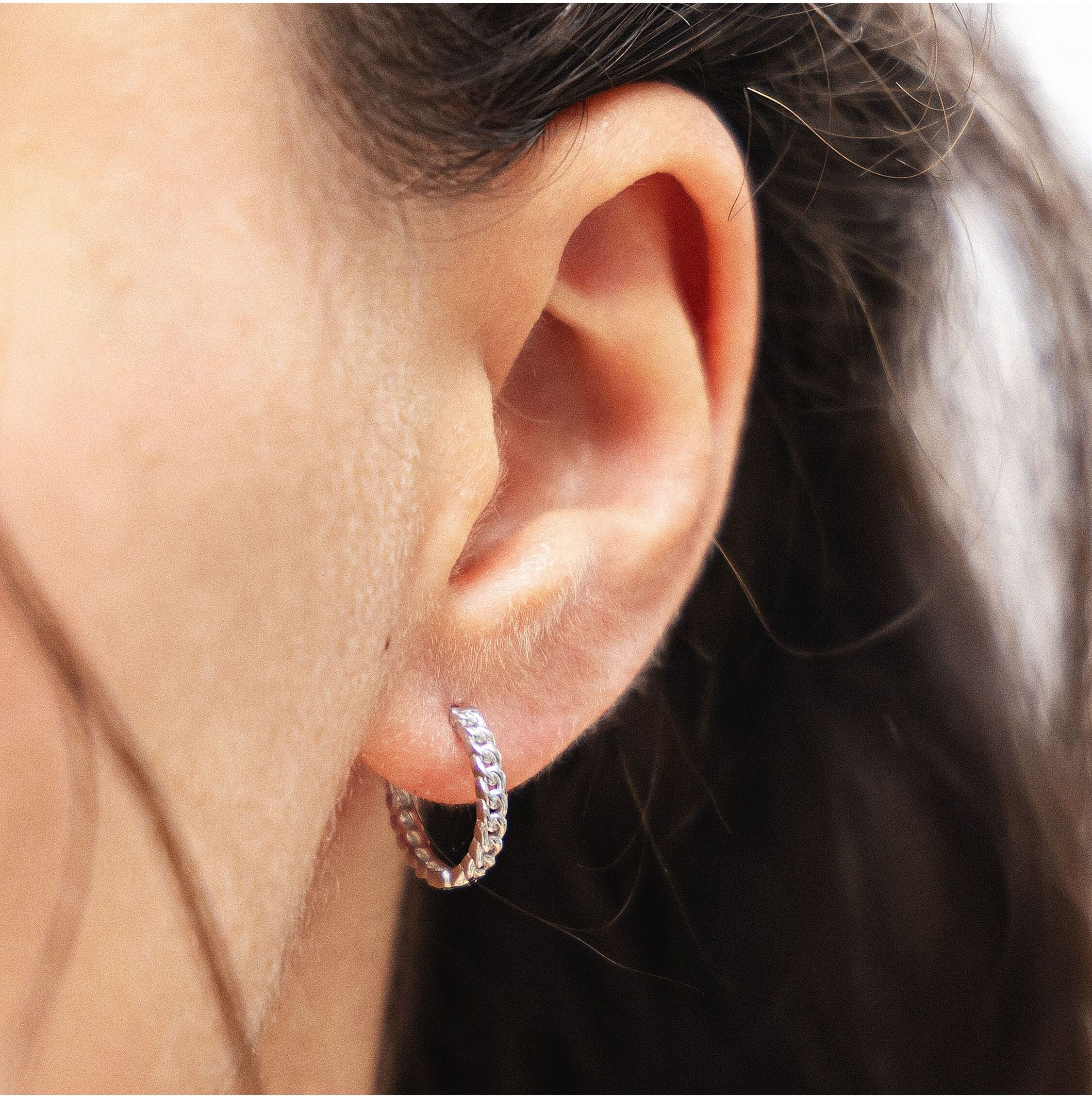 Dkeniz Creolen 925-Sterling Silber rhodiniert Glänzend 1,45cm