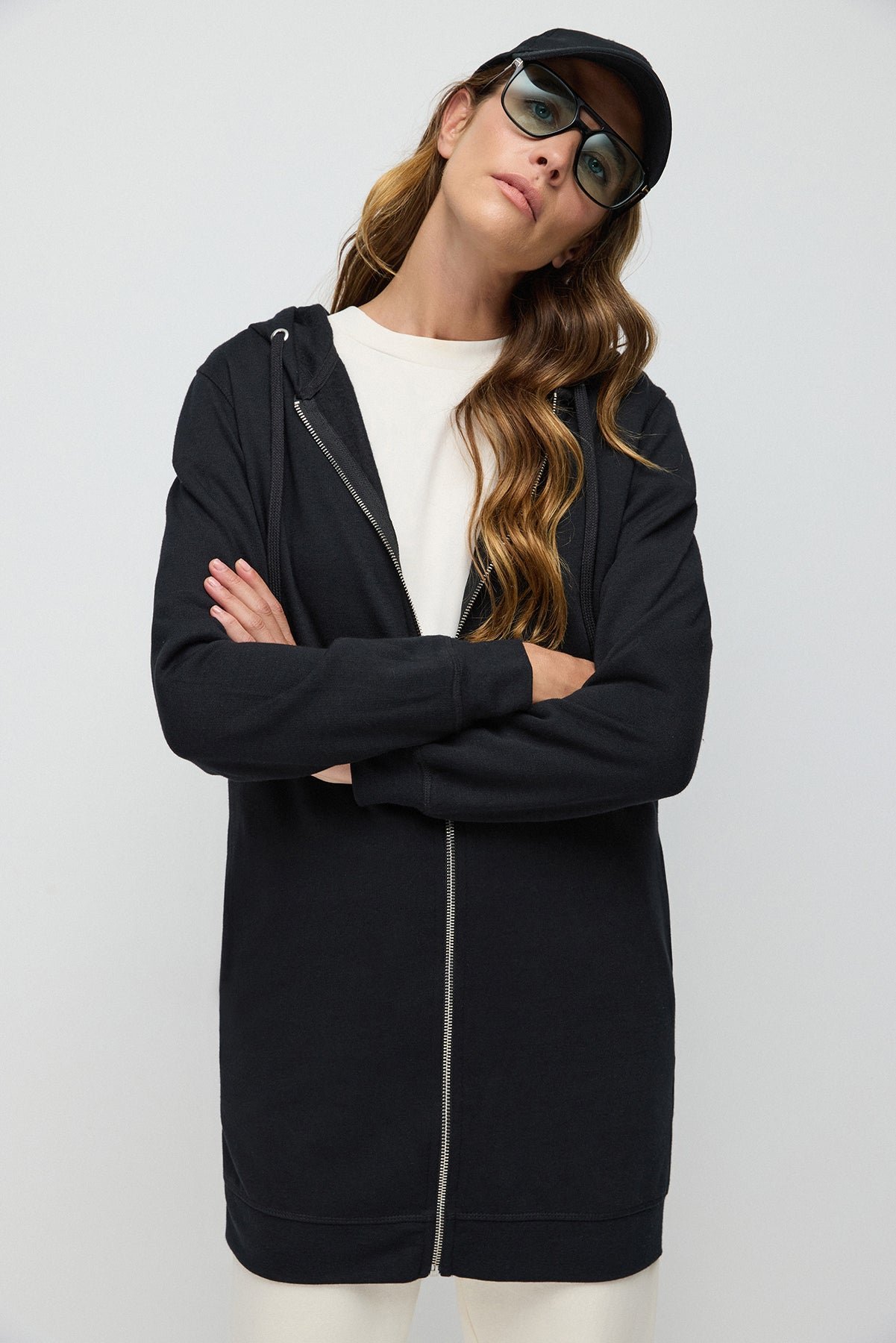 Reißverschluss-Langpullover