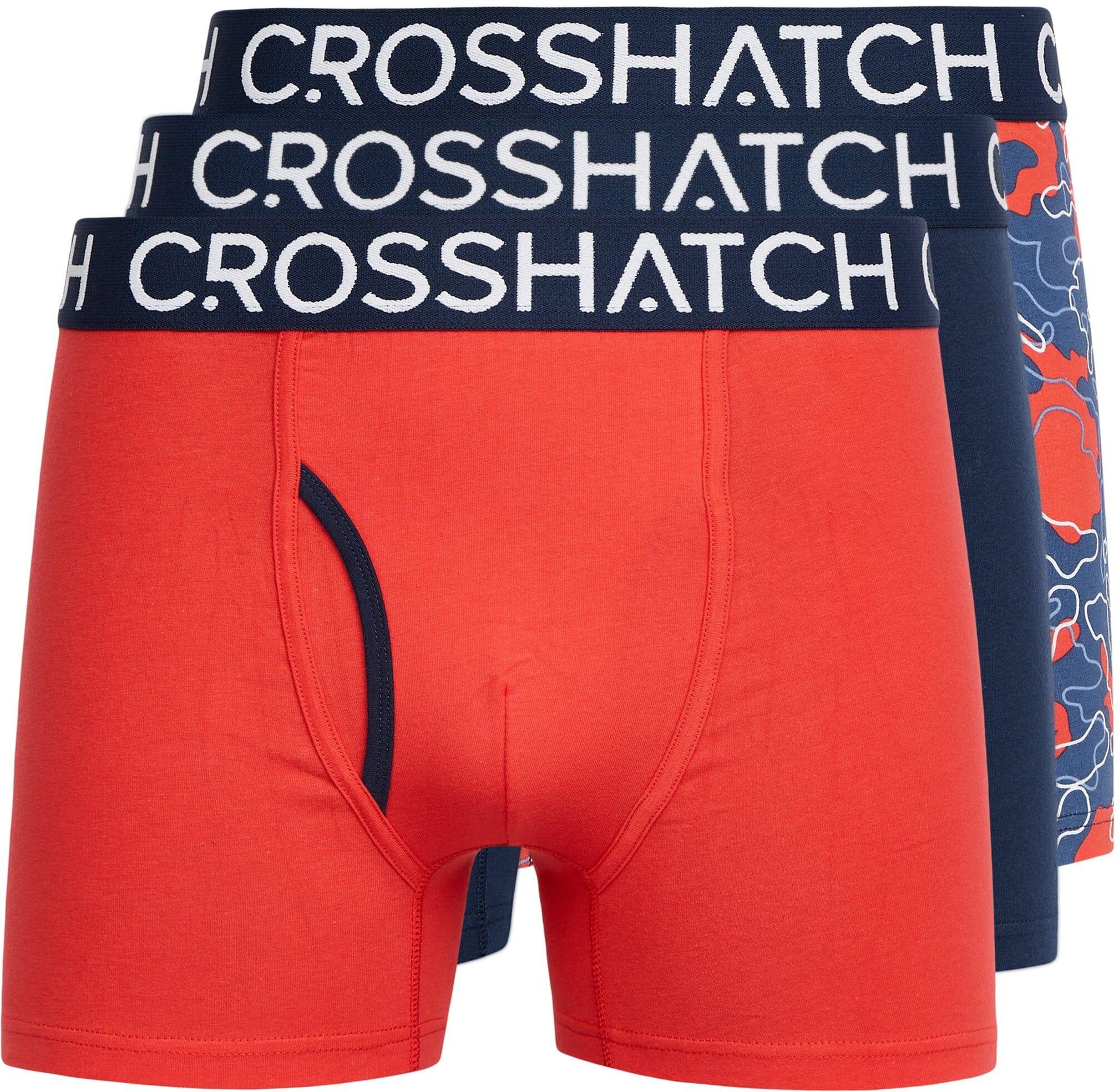 Crosshatch - "Payso" Boxershorts für Herren (3er-Pack) (Rot/Marineblau)
