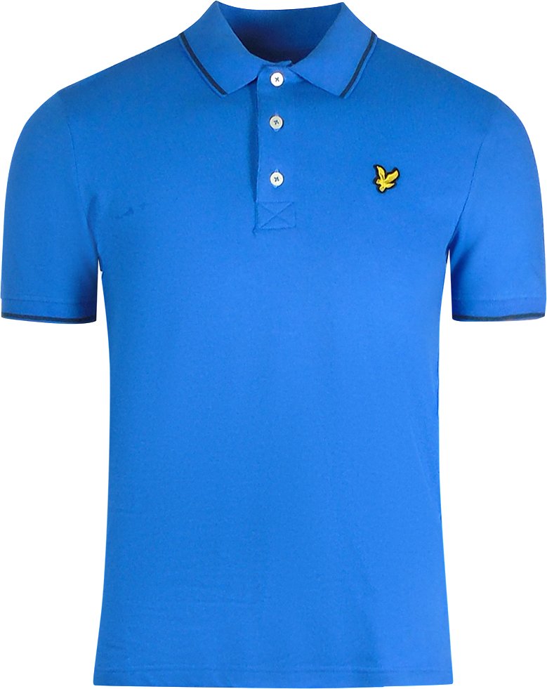 Thumbnail - Lyle & Scott Fruhlingsblaues Poloshirt mit Tipped Collar