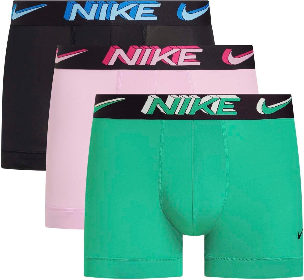 Nike - Boxershorts für Herren(3er-Pack) (Schwarz/Grün/Hellrosa)