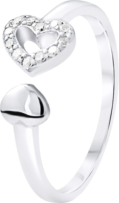 Bague CŒUR Oxydes de Zirconium Ajustable Argent 925 - DARLING