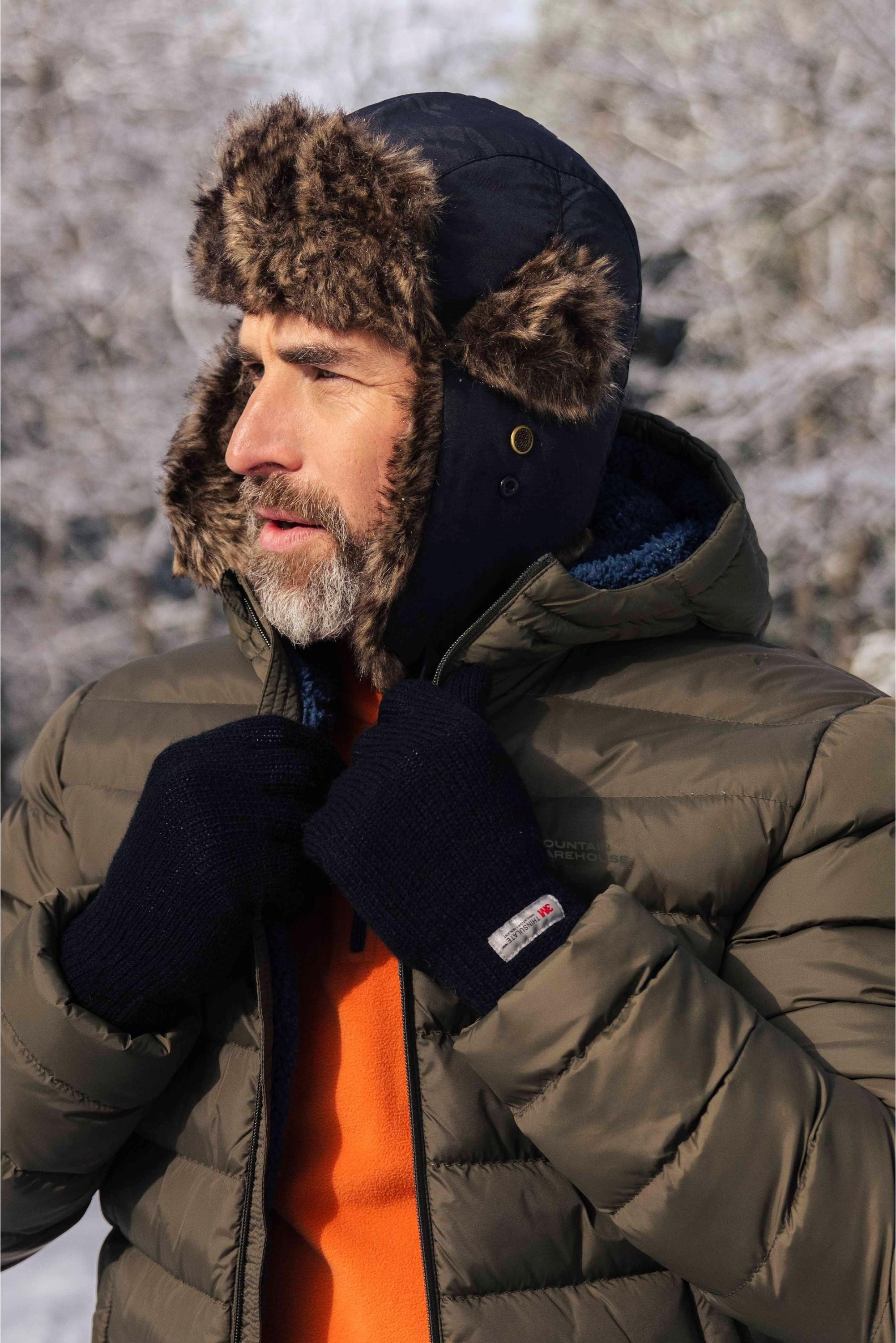 Mountain Warehouse Unisex Erwachsene pelzige Bombermütze (Holzkohle)