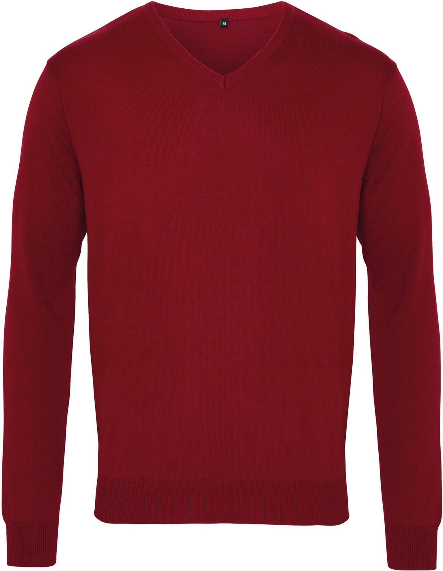 Premier Herren Strick-Pullover mit V-Ausschnitt (Burgunder)