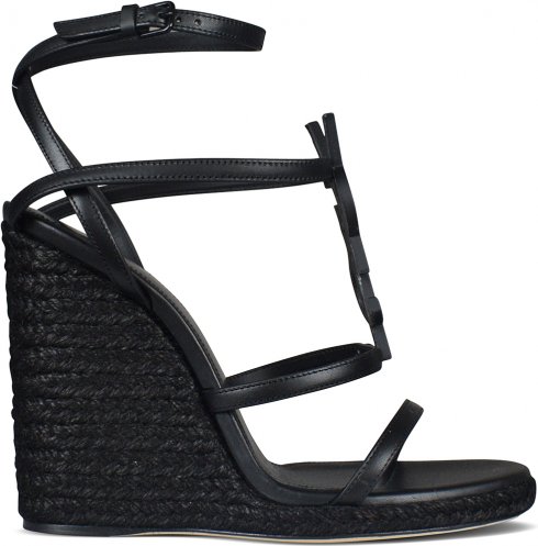 Saint Laurent Cassandra Espadrilles Schwarz