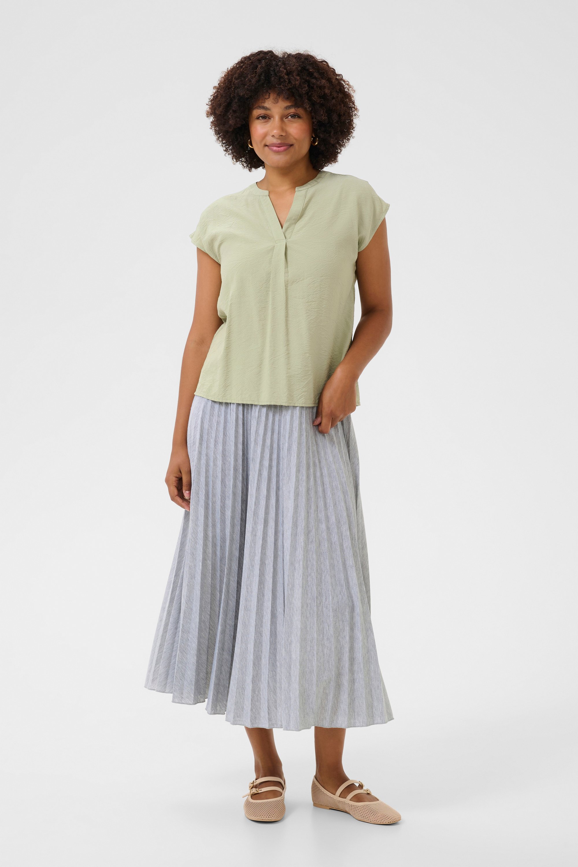 Kurzarm-Bluse Regular fit green