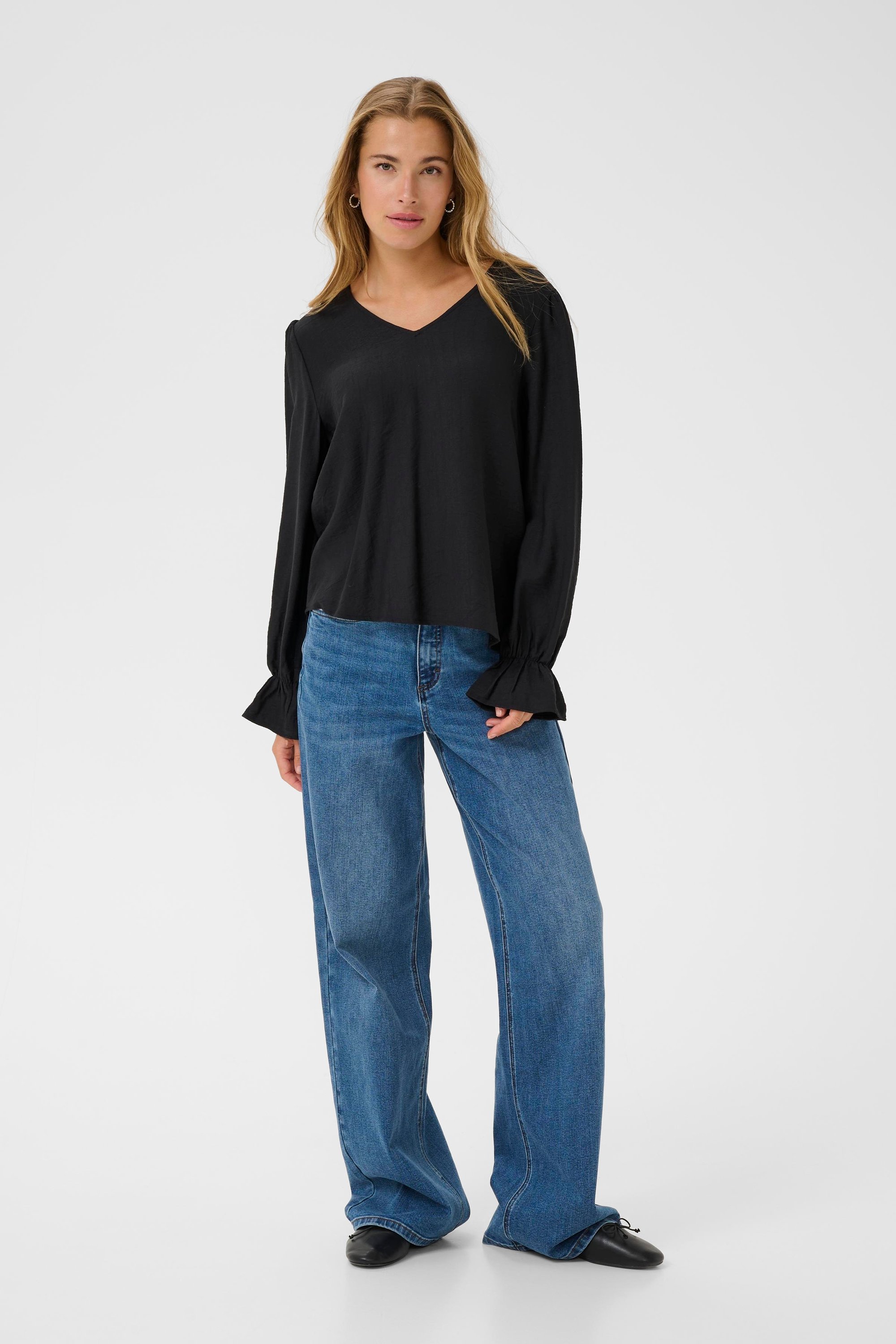 Langarm-Bluse KArea Regular fit black