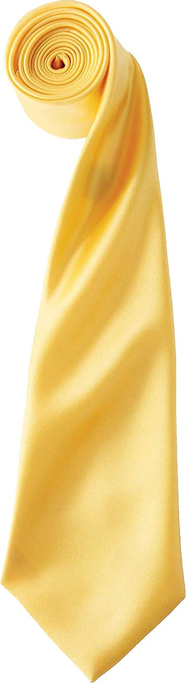 Premier Mens Plain Satin Krawatte (schmale Klinge) (2er-Pack) (Sonnenblume)