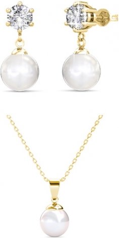 Pauline Vollmond Perlenset - Gold und Kristall