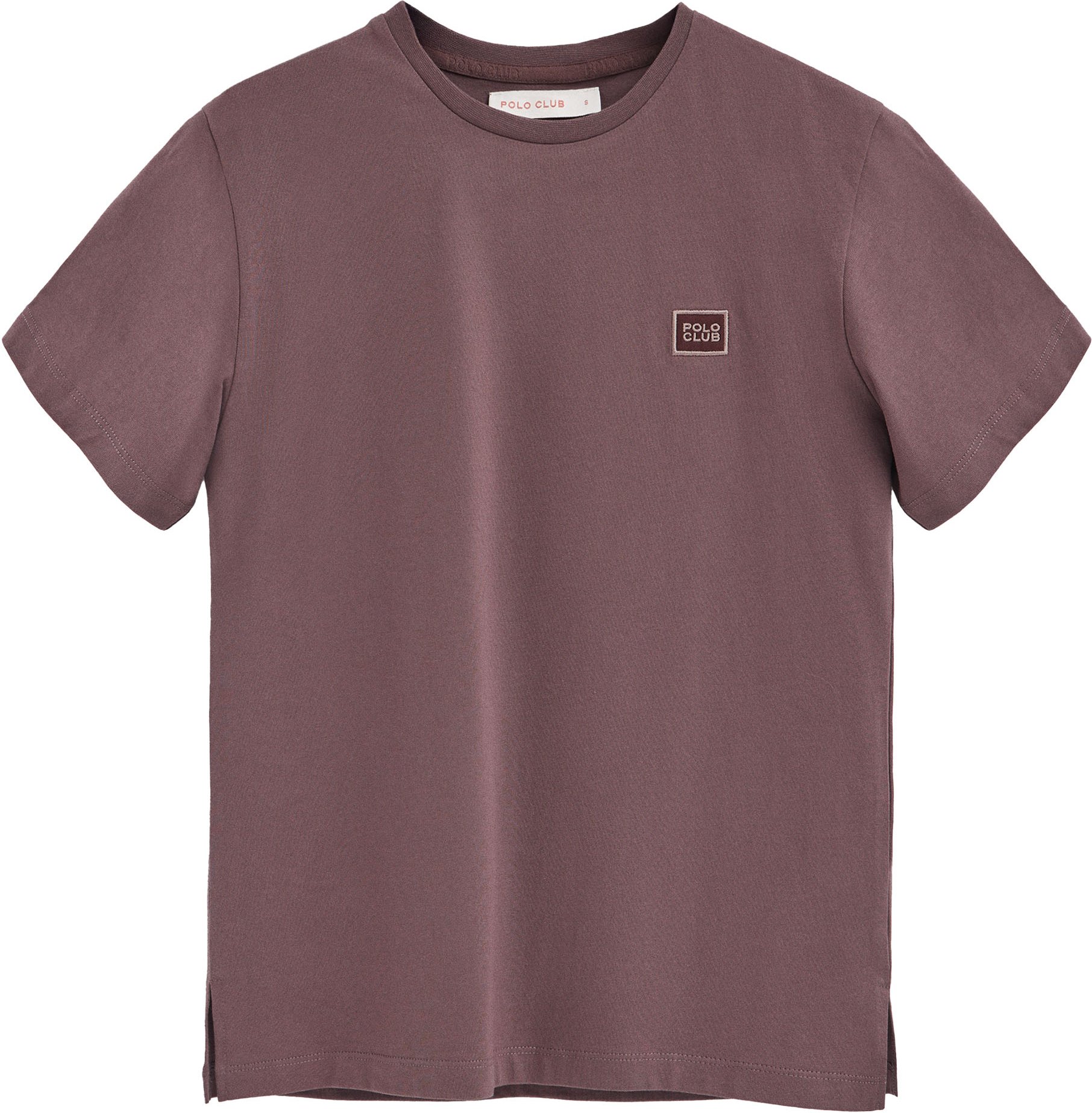 T-Shirt rosa taupe mit geradem Schnitt und Polo Club-Patch