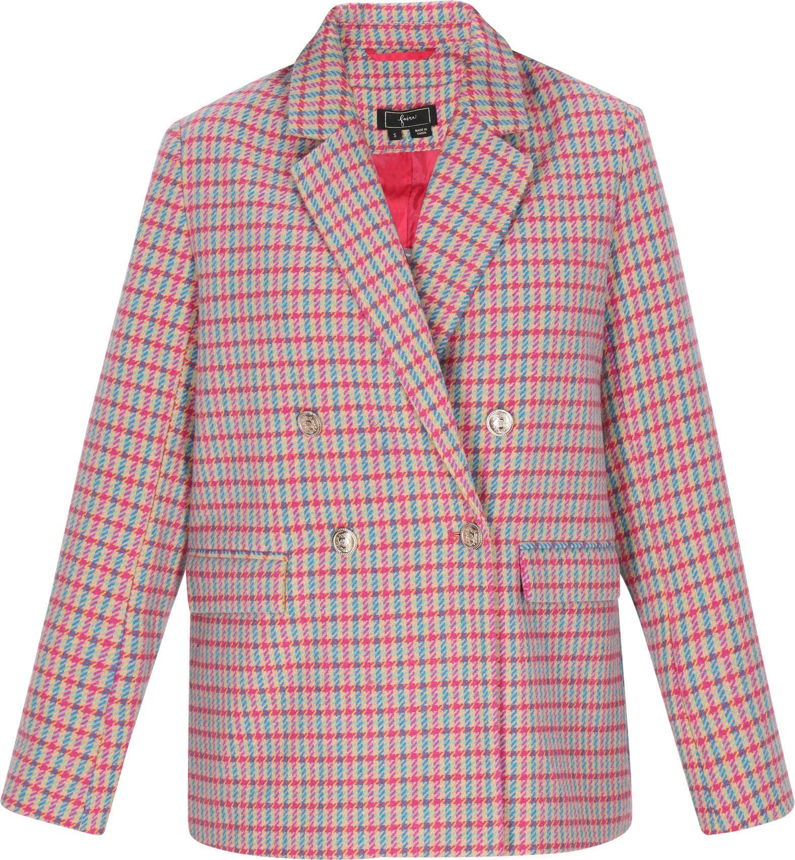 Faina Jacke Frauen blau rosa gelb