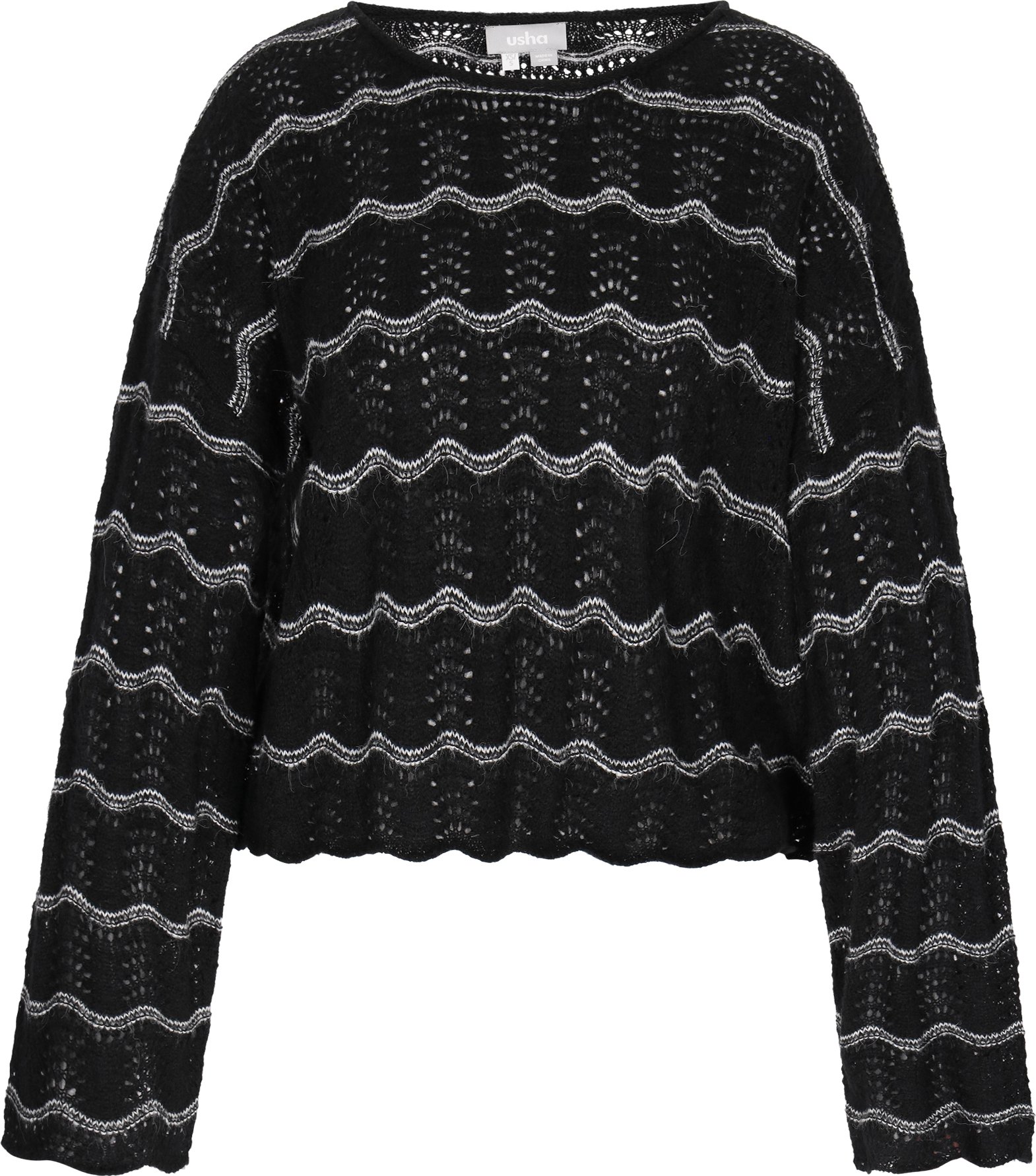 usha Pullover Frauen schwarz/offwhite