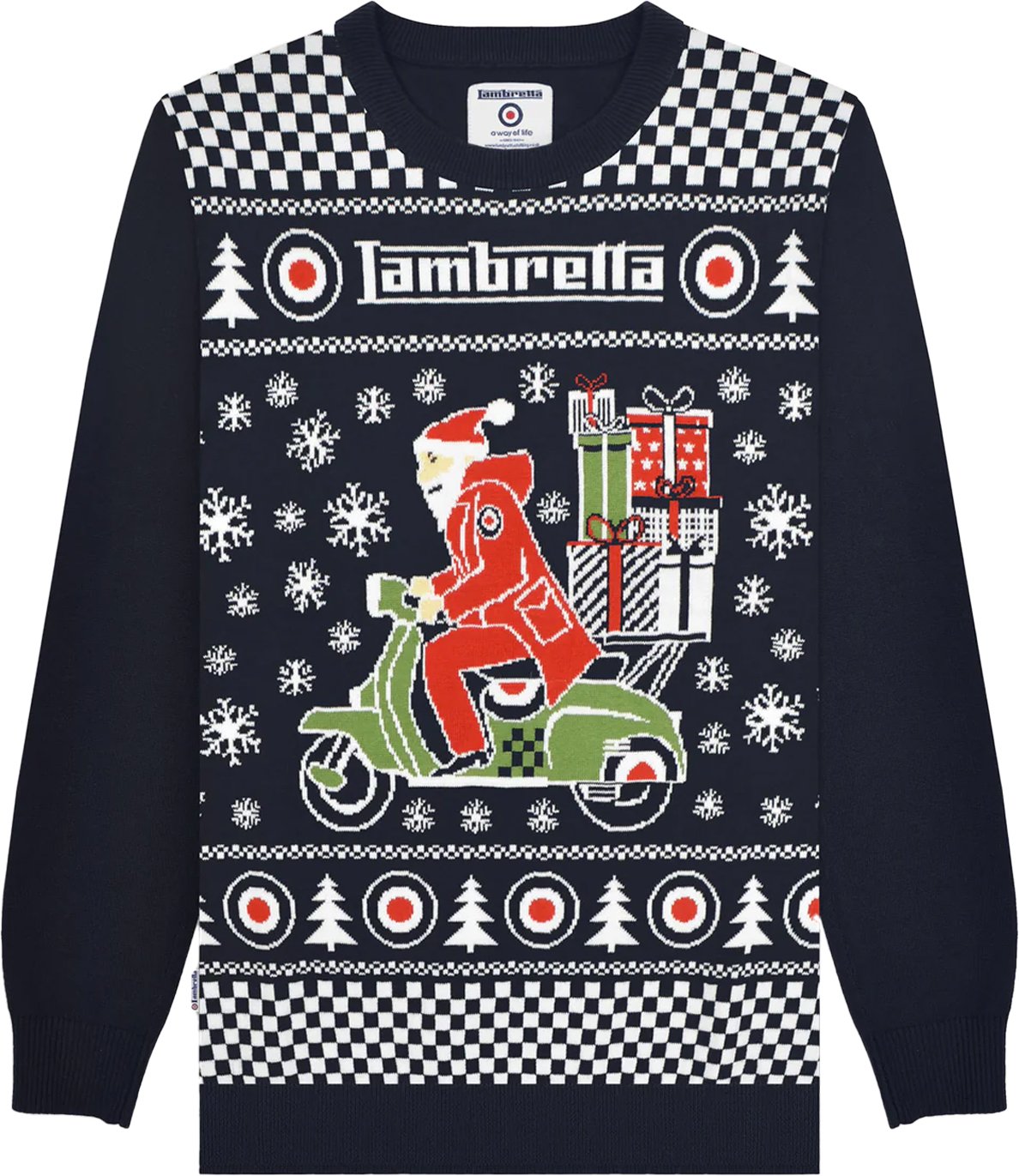 Lambretta - "AW25" Pullover für Herren, weihnachtliches Design (Marine)