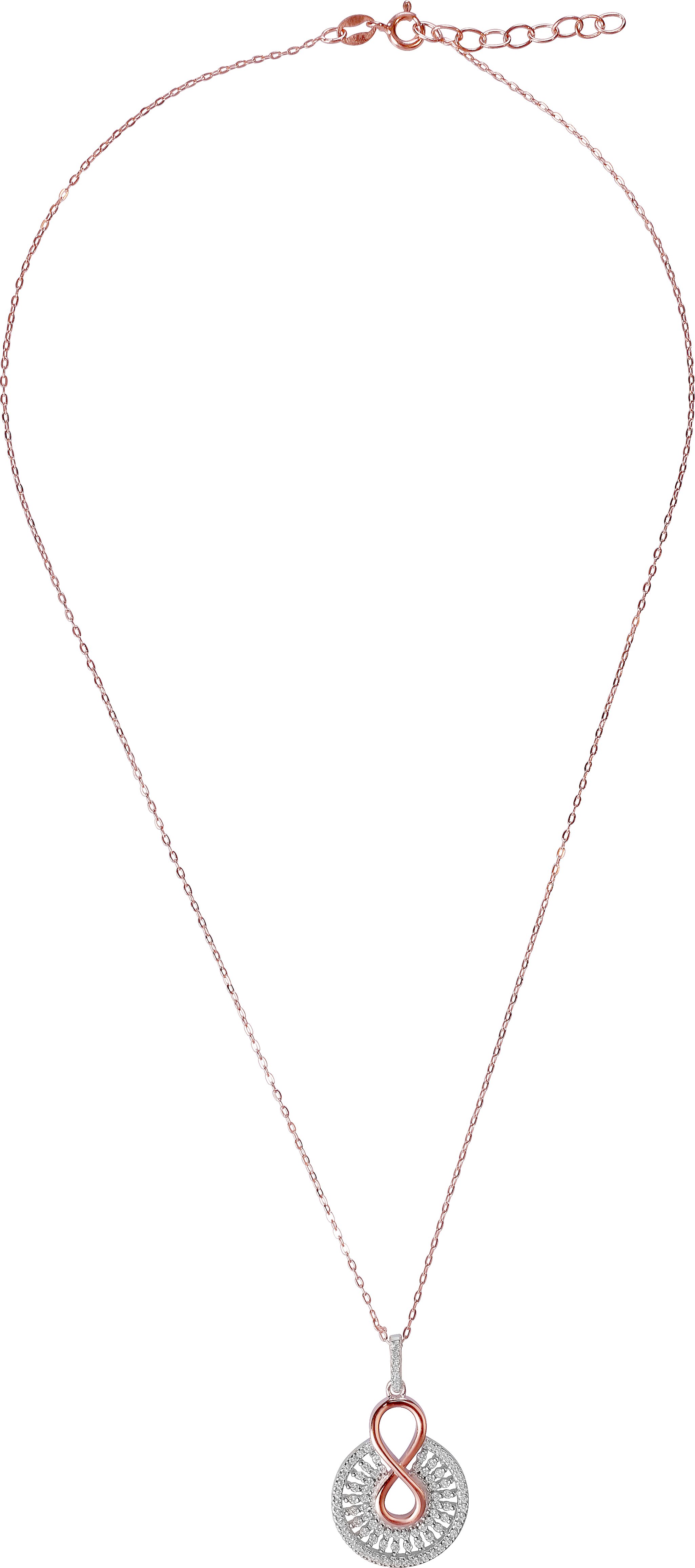 Orphelia 'Frida' Damenkette mit Anhänger aus 925er Sterlingsilber, Silber/Rosé, ZH-7437