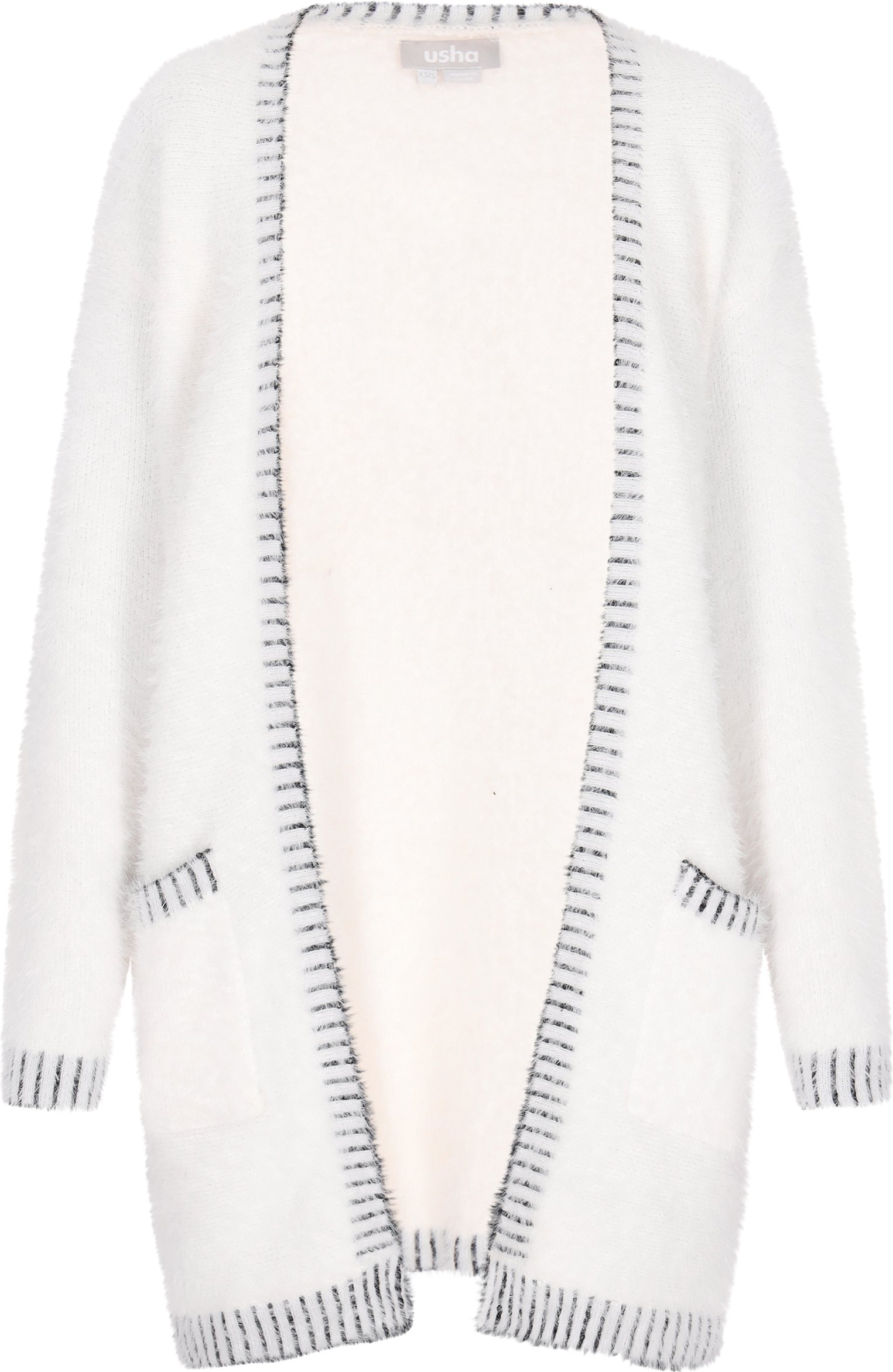 usha Strickjacke Damen wollweiß schwarz