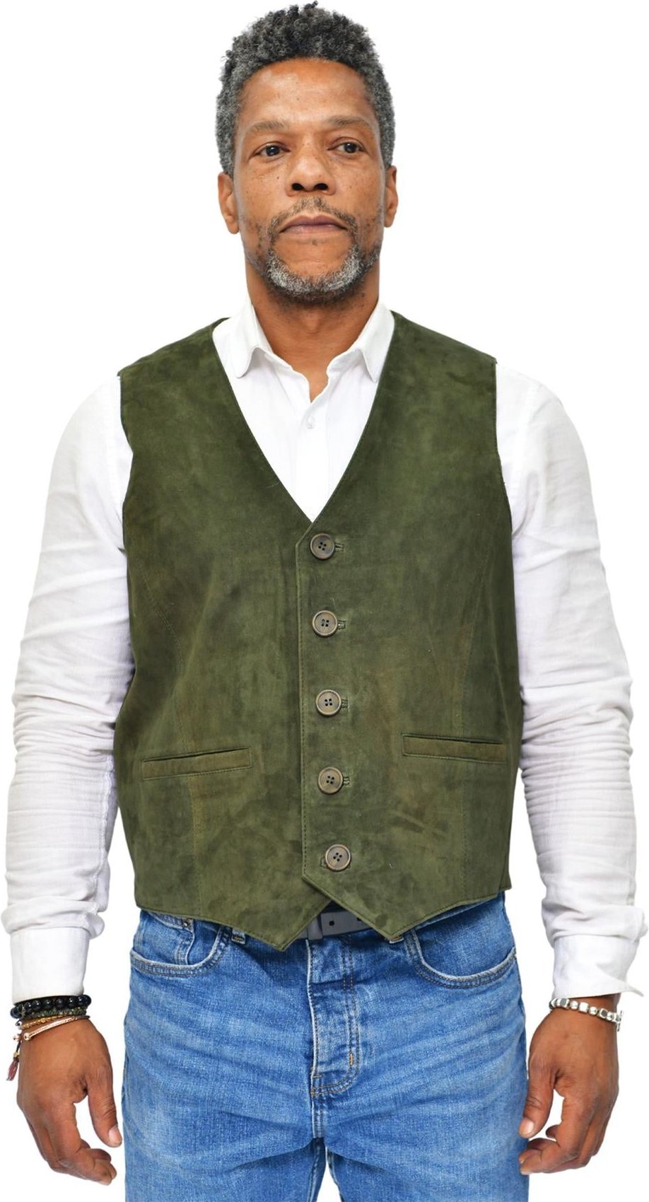 Klassische Herrenweste aus Ziegenveloursleder – Norwich