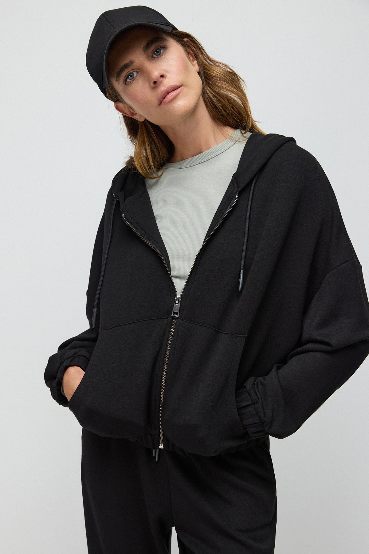 Weiches Kapuzen-Crop-Sweatshirt