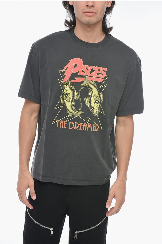 Bedrucktes T-Shirt PISCES THE DREAMER in Grau