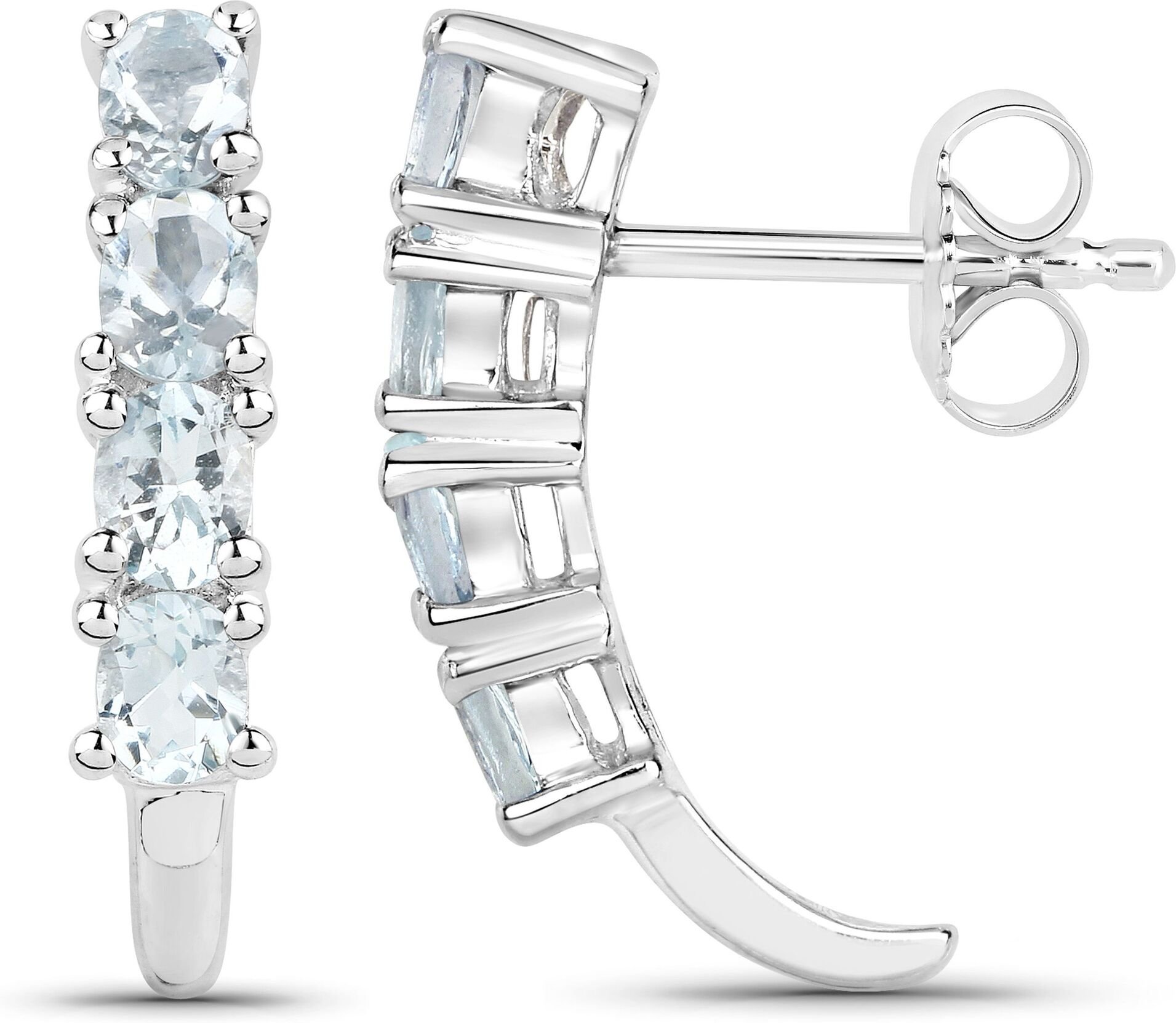 Vira Jewels Ohrhänger 925 Sterling Silber rhodiniert Aquamarine