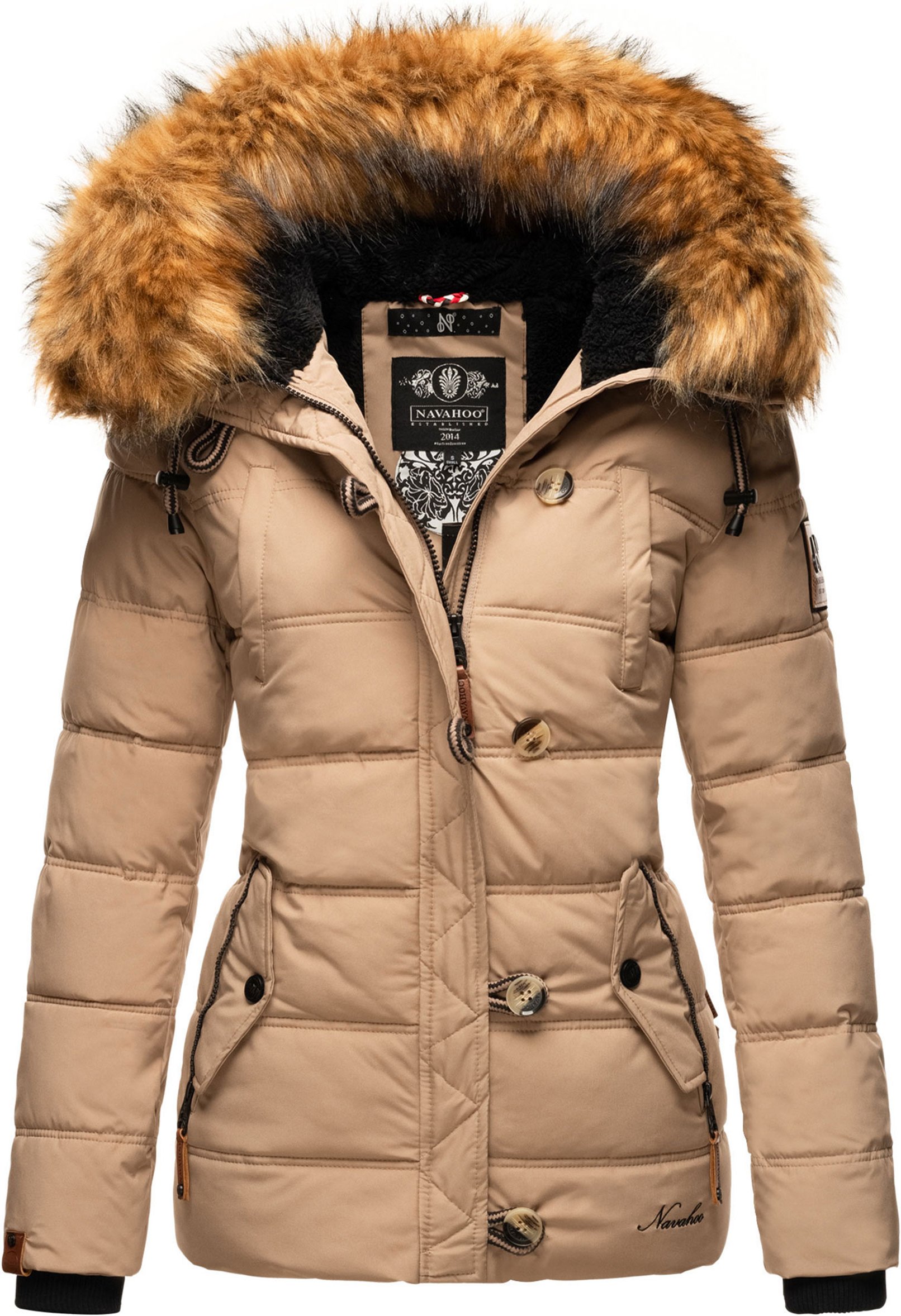 Navahoo Damen Winterjacke Zoja – Warm, Stylisch & Mit Abnehmbarem Kunstfellkragen