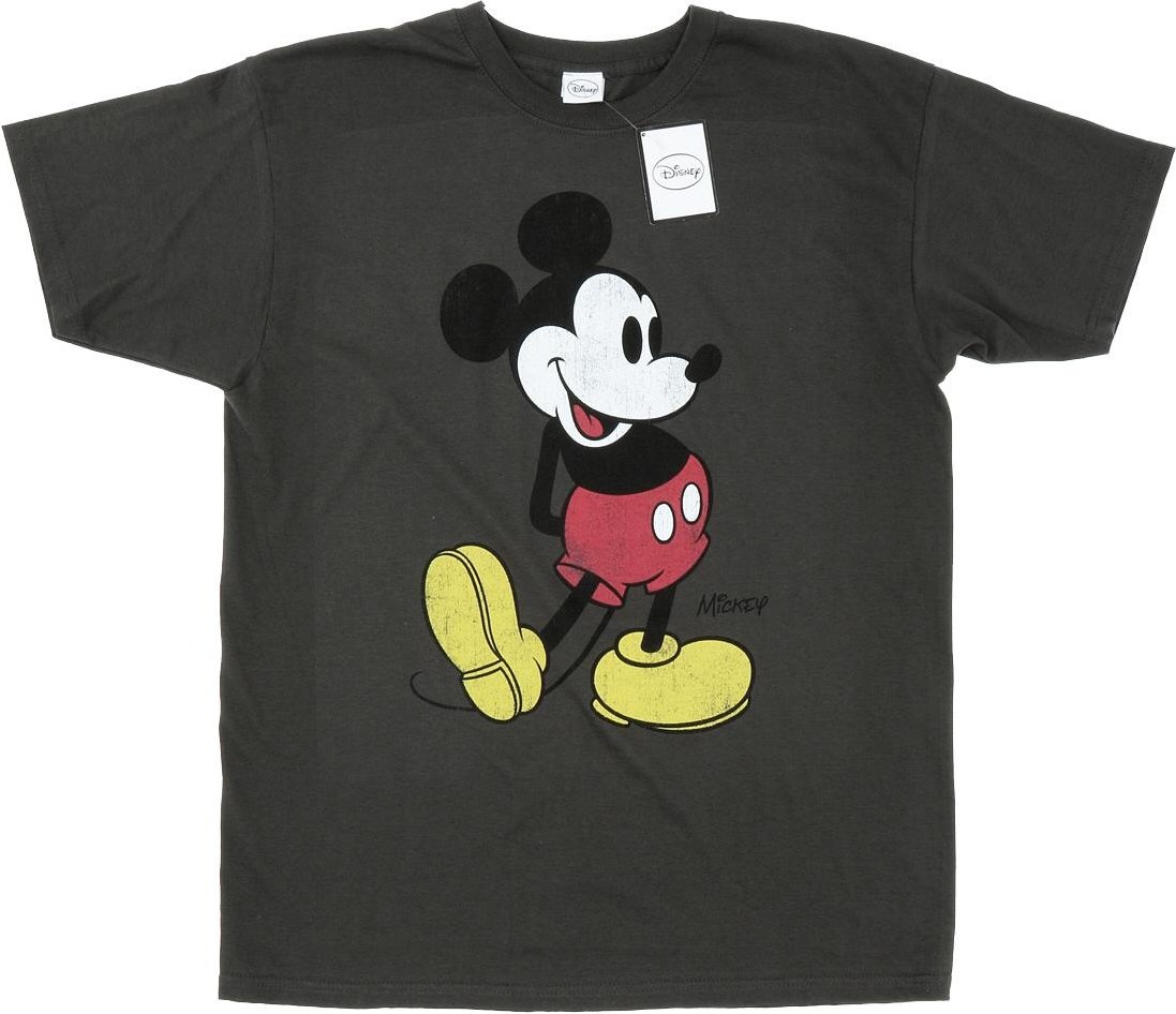 Disney Herren Mickey Mouse Classic Kick T-Shirt (Light Graphite)