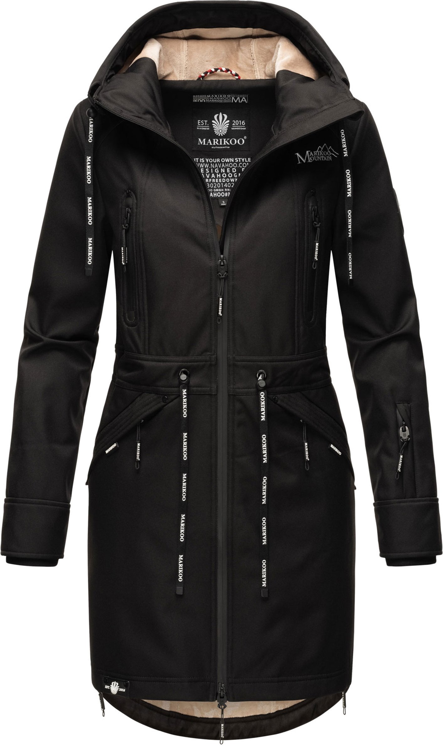 Thumbnail - Marikoo Damen Softshelljacke – Racquellee mit Kapuze & Fleecefutter