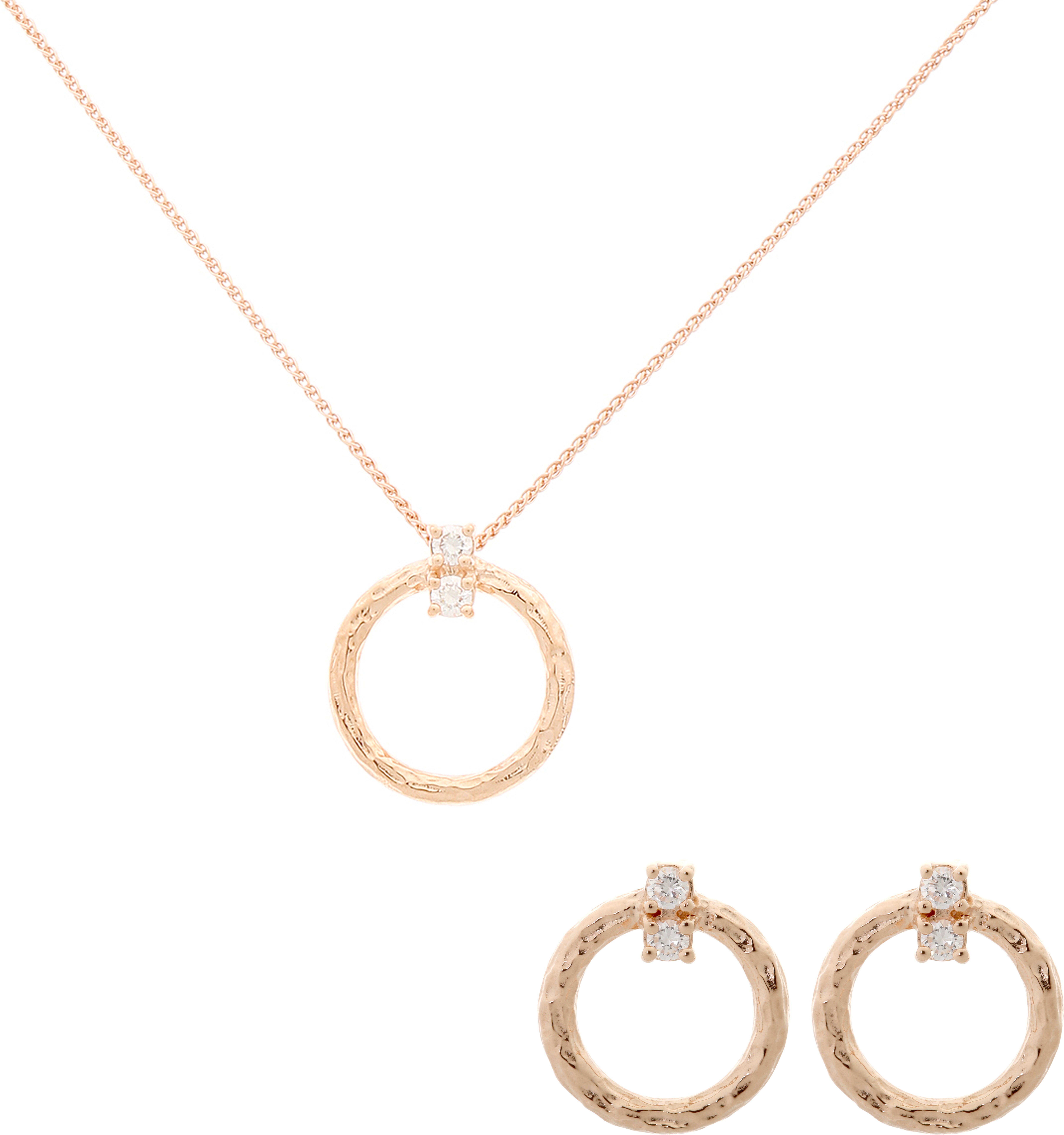 Orphelia 'Novalie' Damen-Set aus 925er Sterlingsilber: Kettenanhänger + Ohrringe - Rosé SET-7129/RG