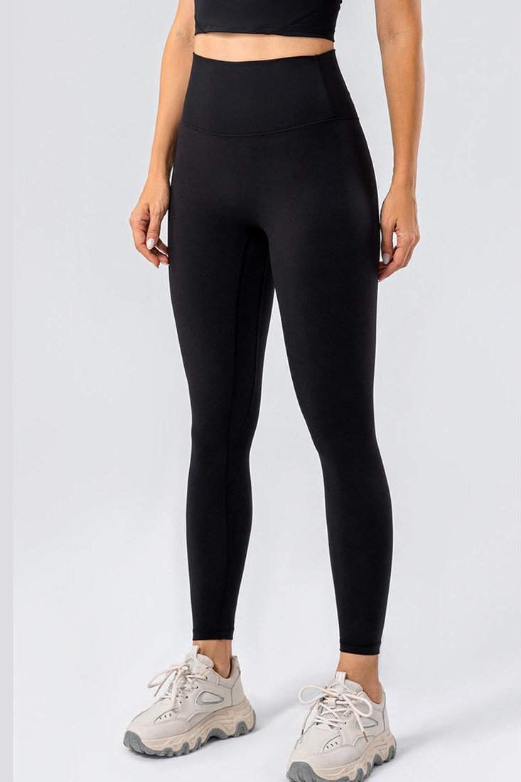 Damen Hochtaillierte Active Leggings mit Breitem Bund