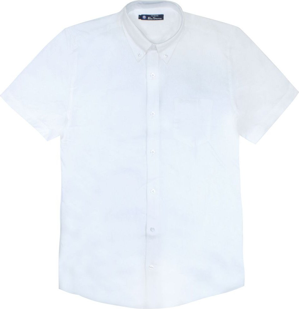 Ben Sherman Drehbuch Stickerei Herren weißes Hemd