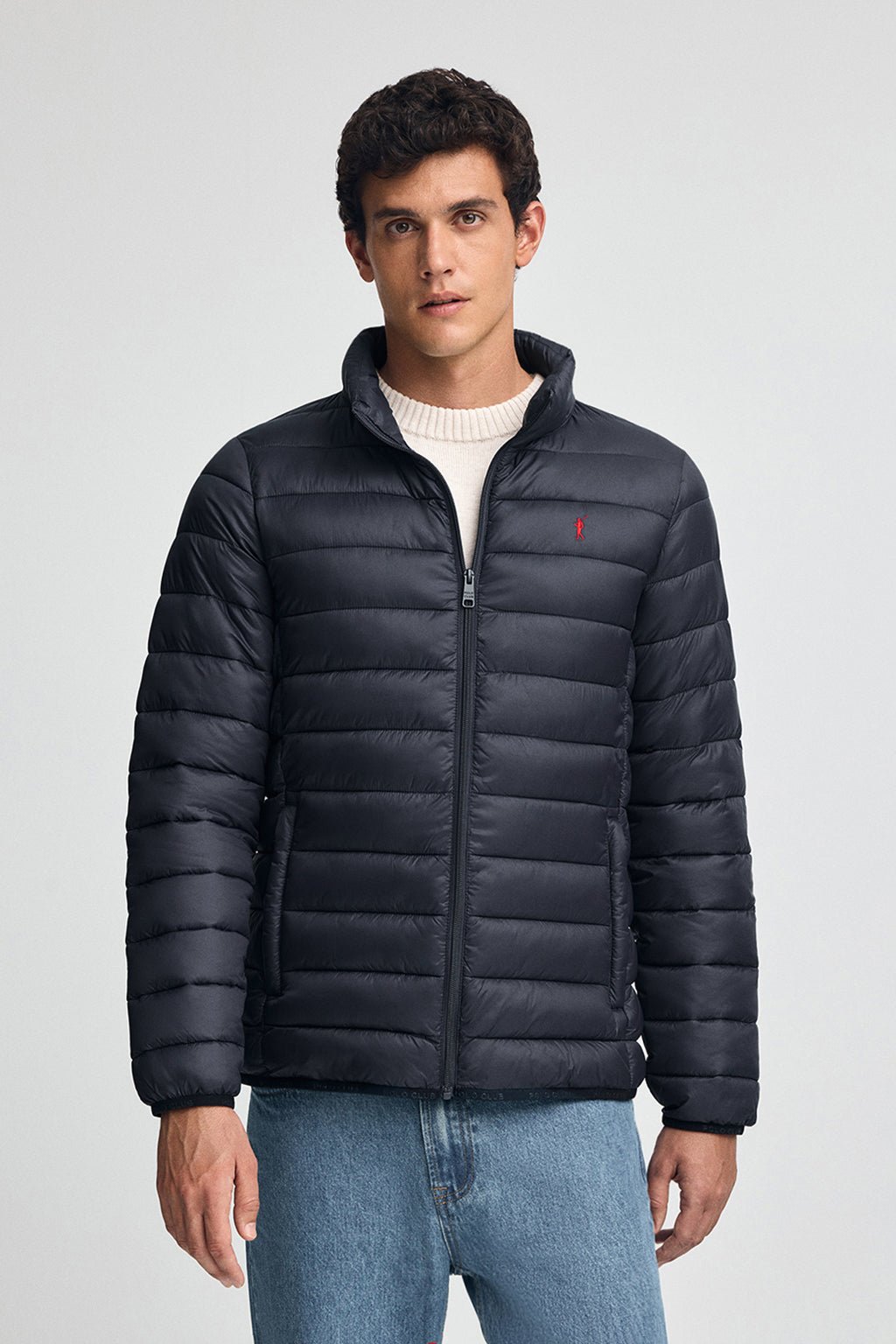 Jacke Chuck Embroidery marineblau mit Rigby Go-Logo