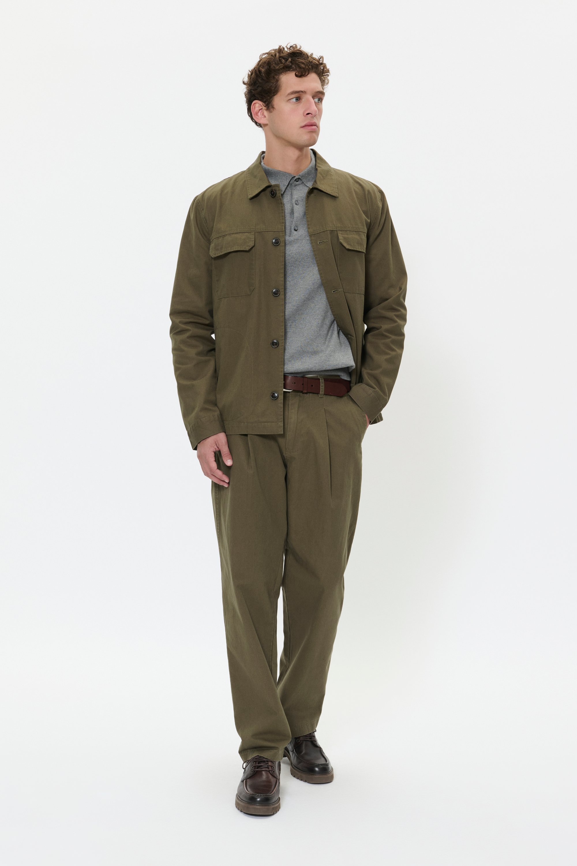 Overshirts MAcopt Gerade Passform olive