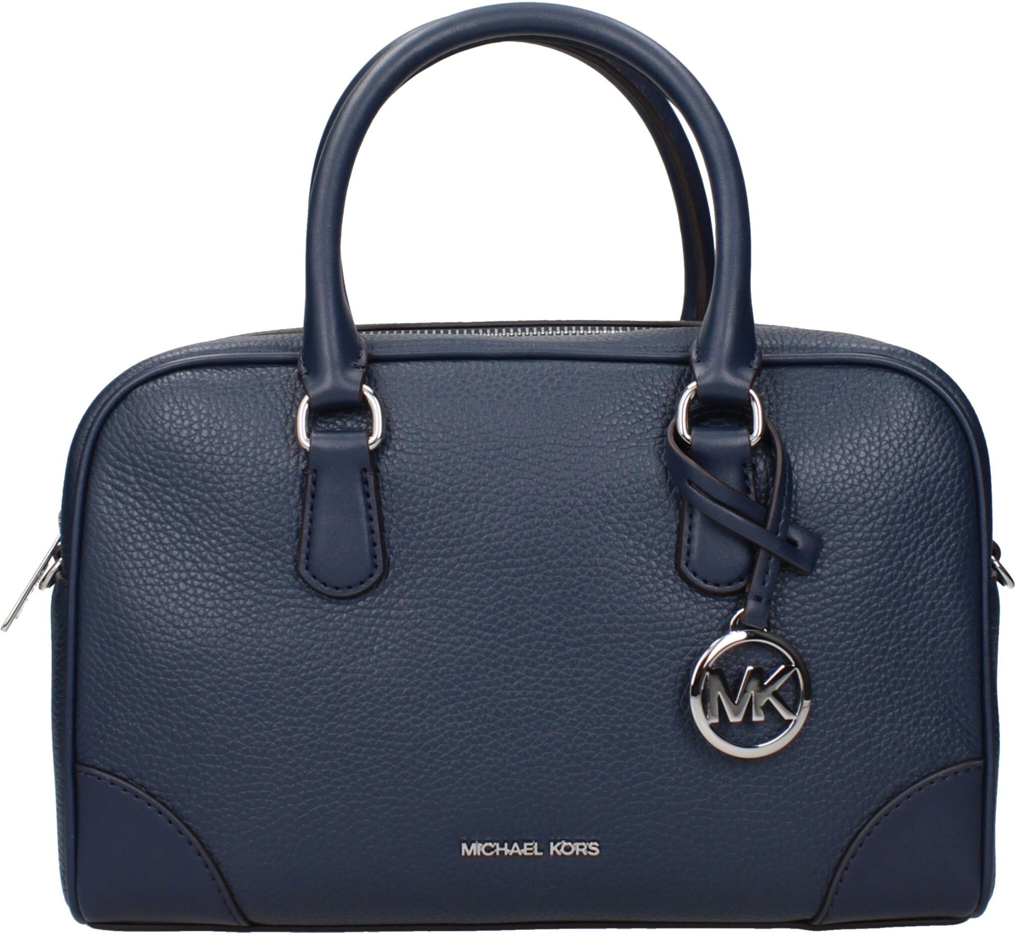 Blaue Lederhandtasche