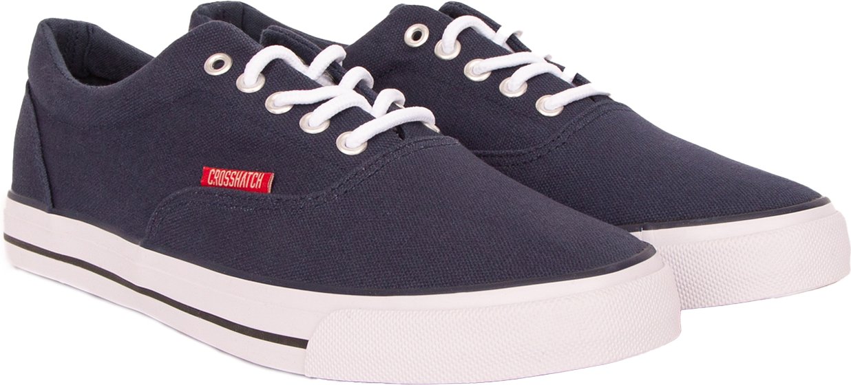 Thumbnail - Crosshatch - Herren Sneaker "Skywalk", Canvas (Marineblau)